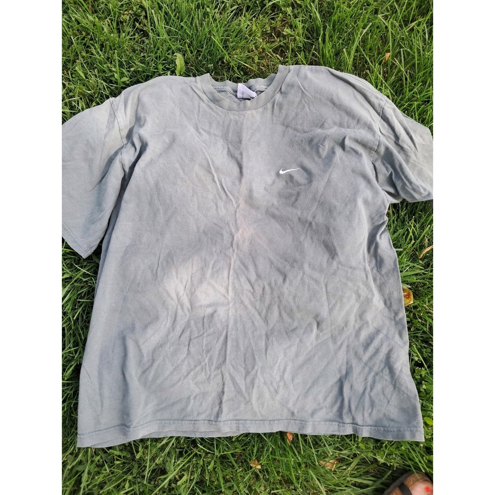 Vintage 90s Nike T Blue Embroidered Mini Swoosh Tee Men Size L